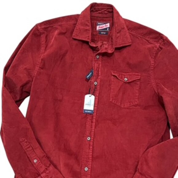 NEW Johnnie-O Kodiak Hangin’ Out Corduroy Shirt Mens Medium Malibu Red NWT - Picture 2 of 12
